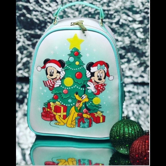 24HR DROP ⬇️ SHIPS TODAY❗️light up Loungefly Christmas Mickey Disney back Pack main image 6